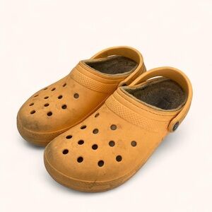 Women’s Size 10 Men’s Size 8 Orange Sorbet Faux Fur Lined Crocs Adult Unisex